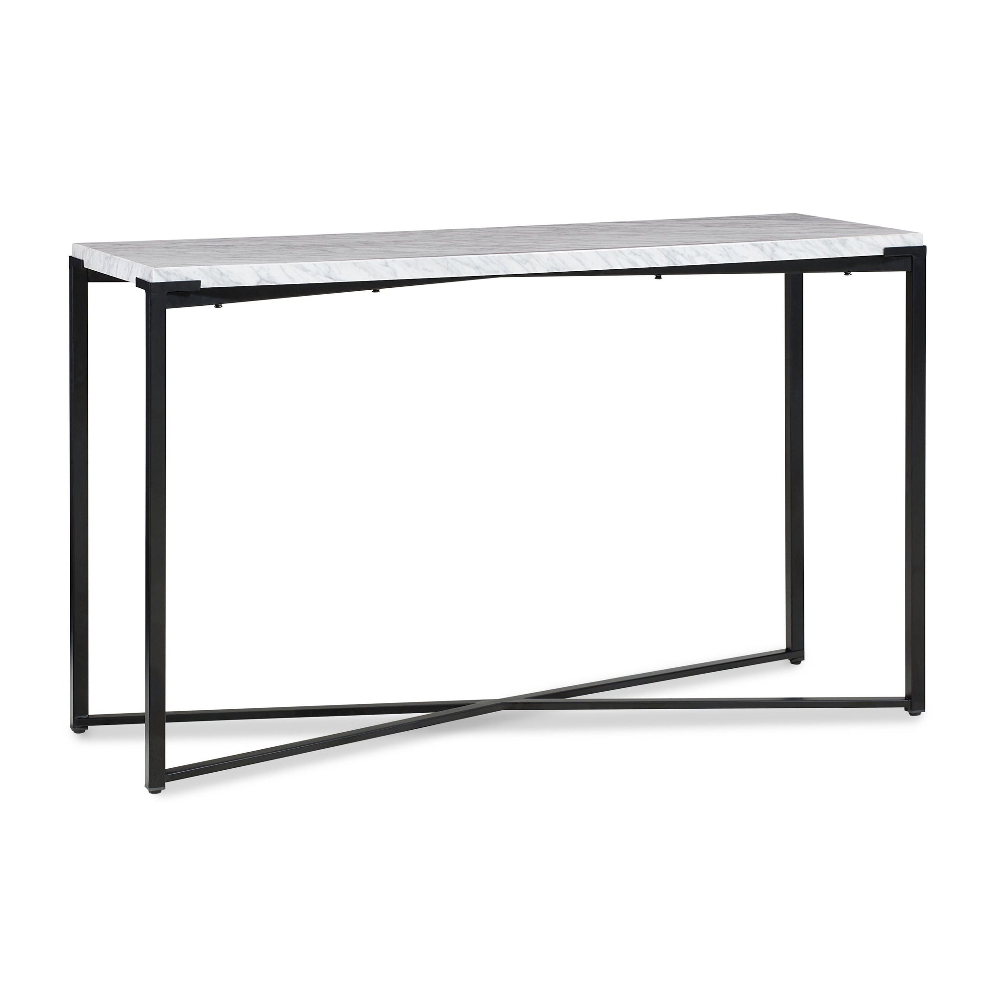Console Saxon en marbre de Carrare et finition noir mat