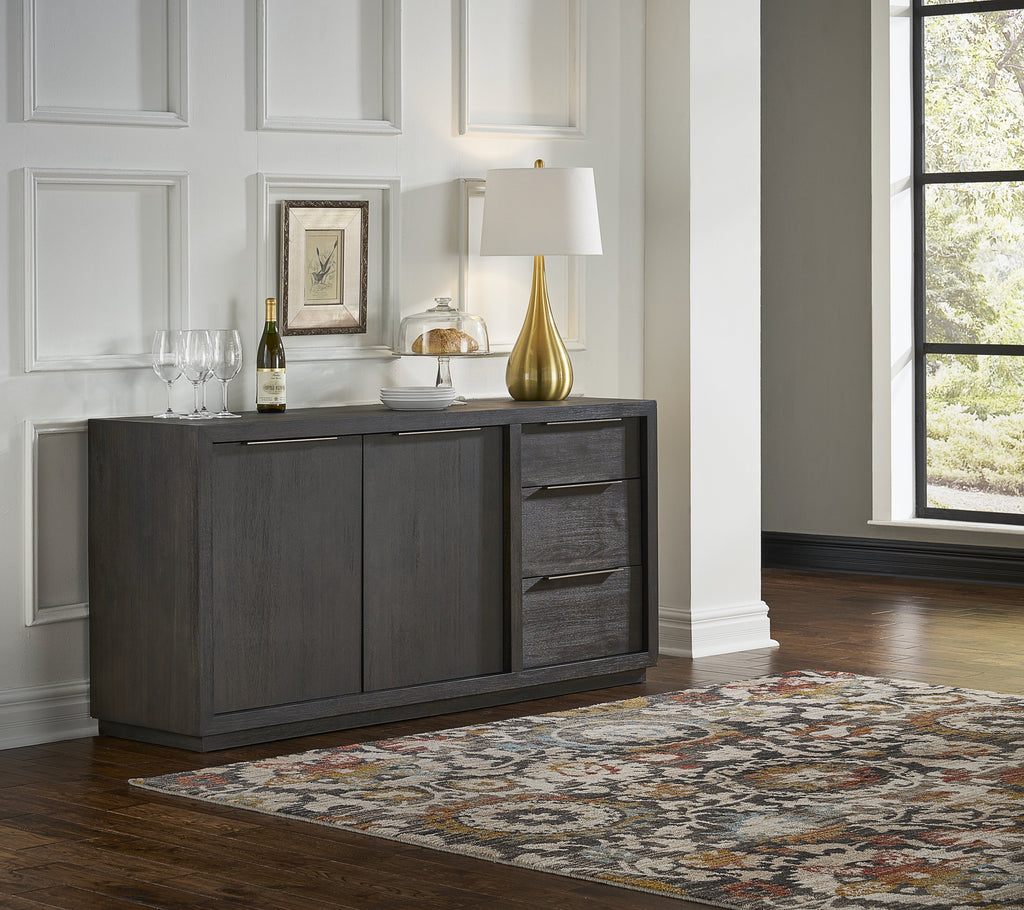 Buffet Oxford en gris basalte