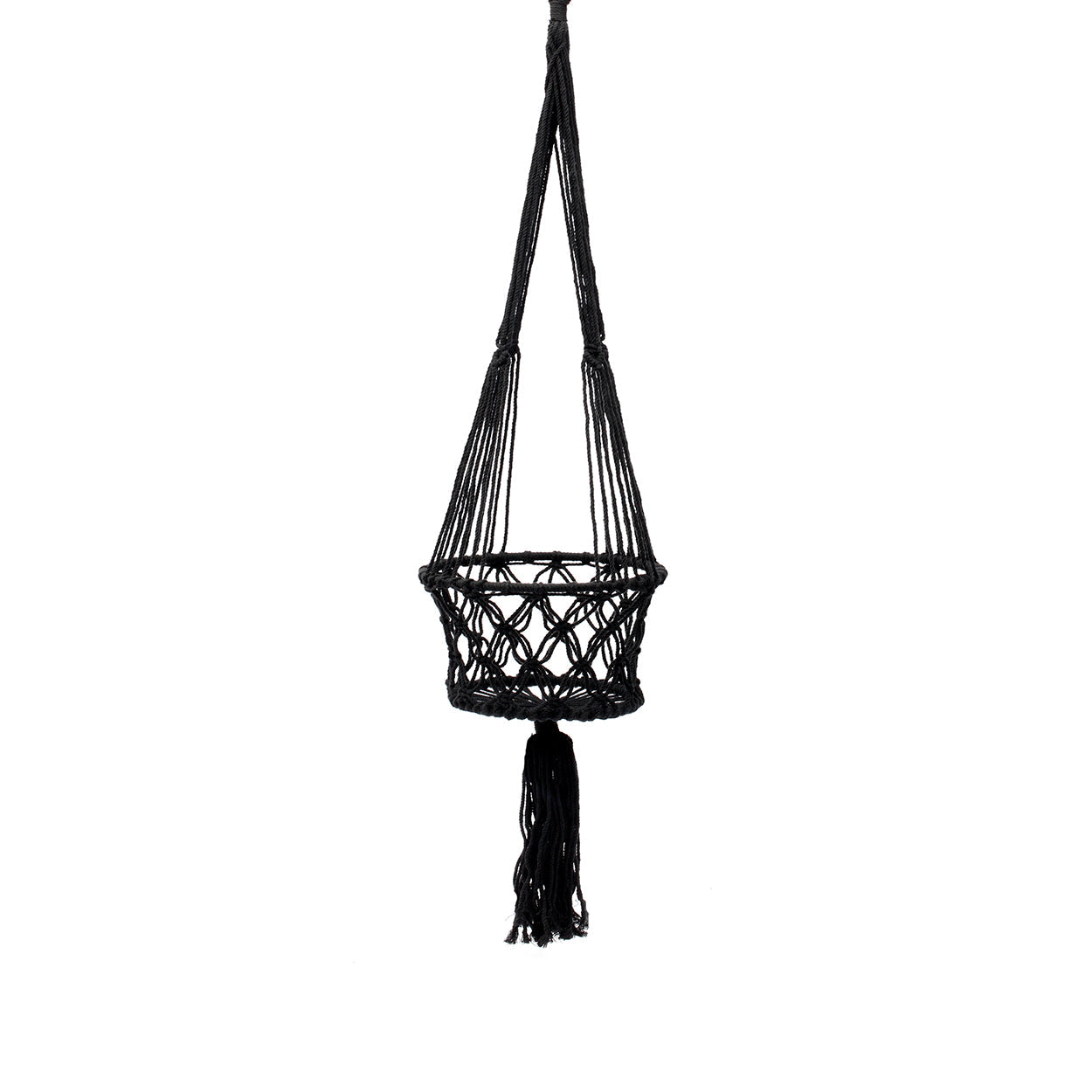 Le porte-plante macramé - noir - L