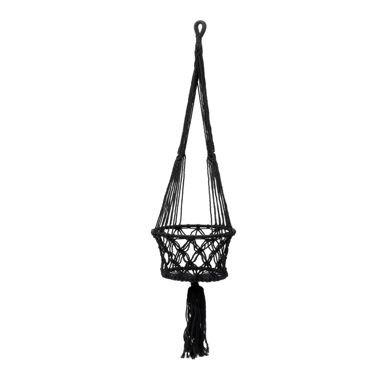 Le porte-plante macramé - noir - L