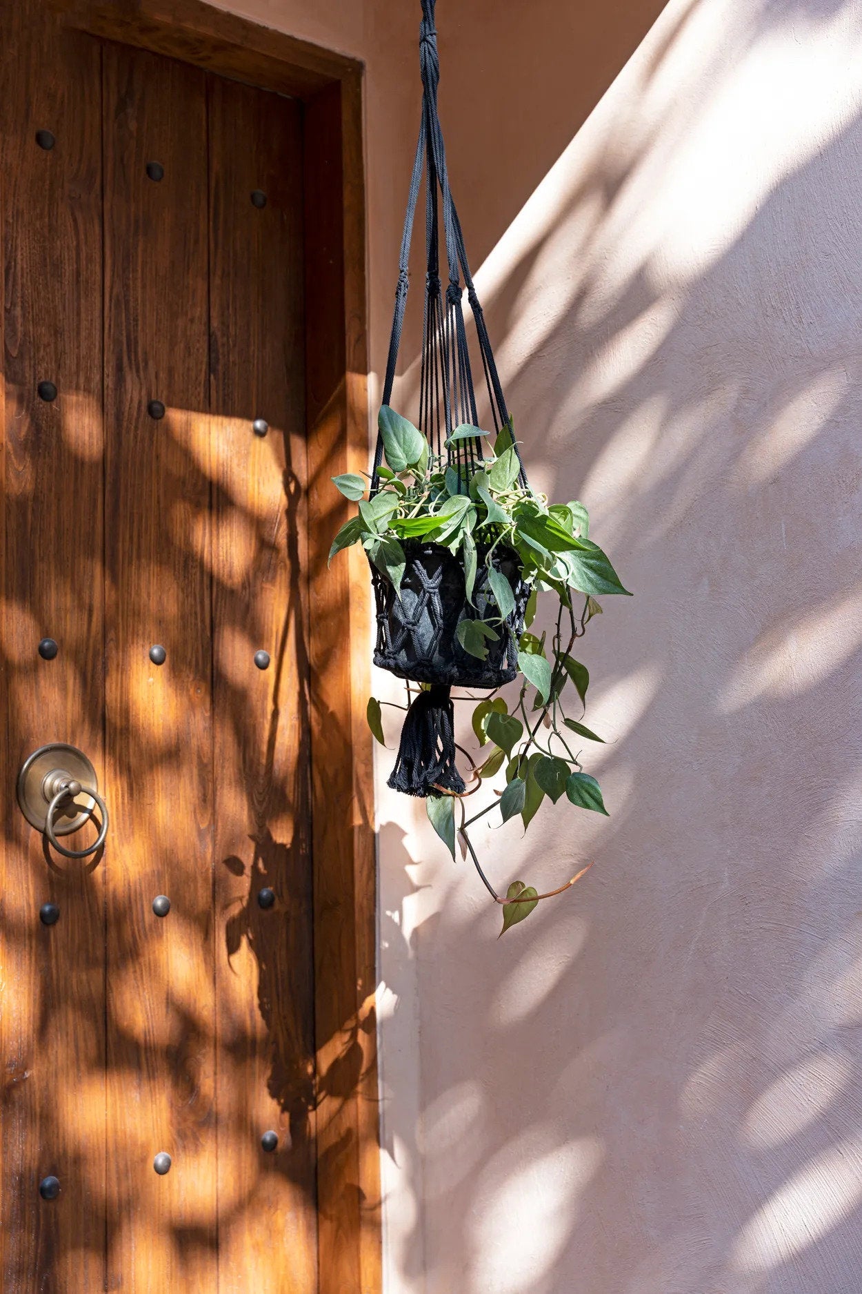 Le porte-plante macramé - noir - L