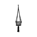 Porte-plante en macramé - Noir - M