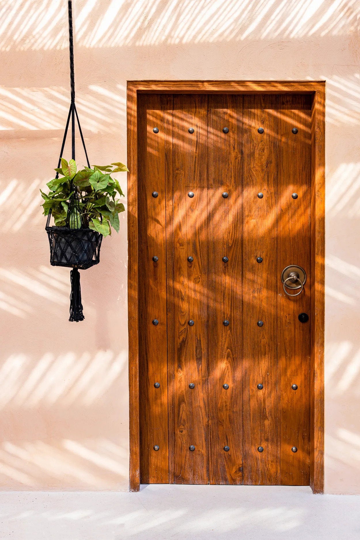 Porte-plante en macramé - Noir - M