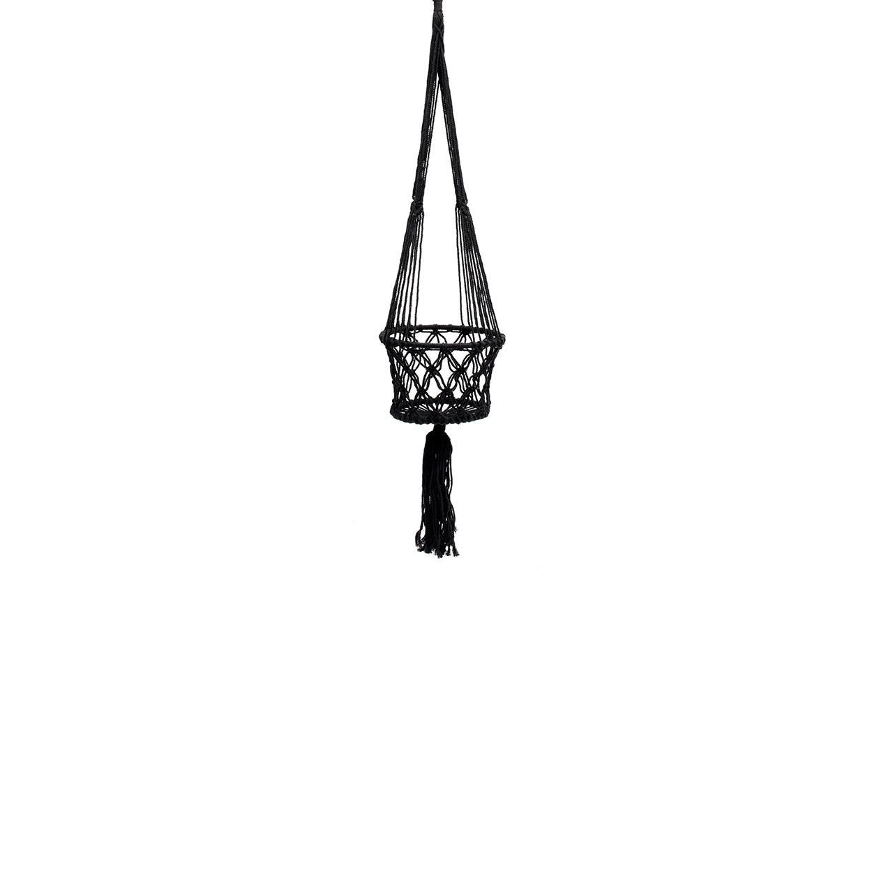 Le porte-plante macramé - noir - S