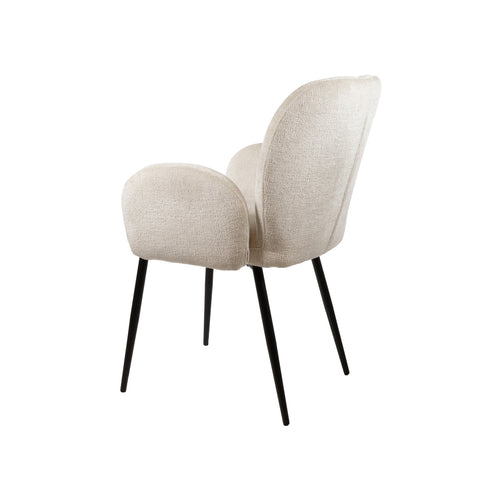 Chaise de salle à manger Bobby - avec accoudoirs - Perfect Harmony - Ivoire 02 (lot de 2)