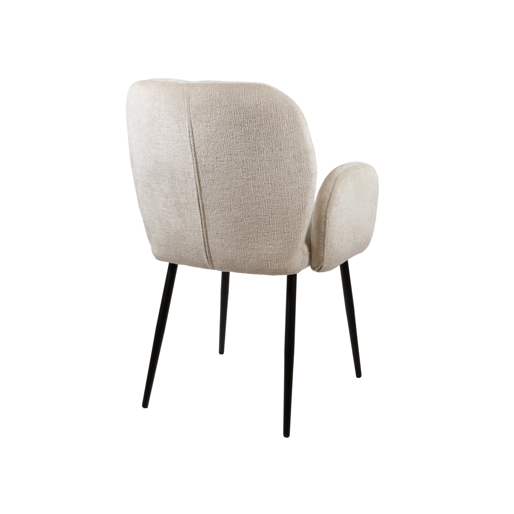 Chaise de salle à manger Bobby - avec accoudoirs - Perfect Harmony - Ivoire 02 (lot de 2)