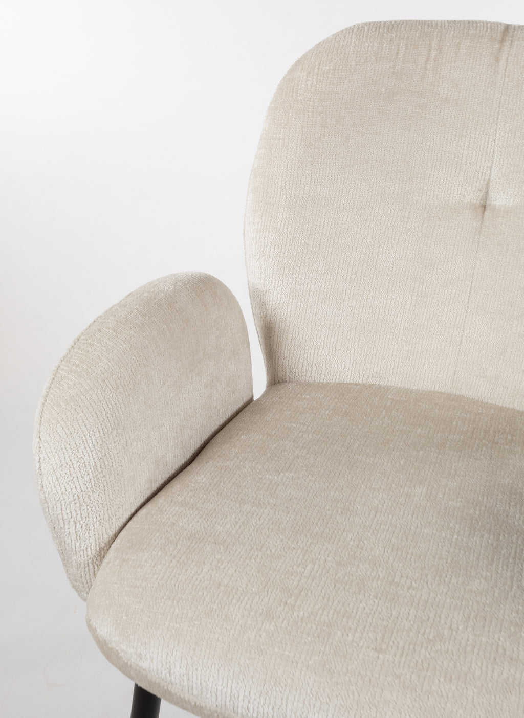 Chaise de salle à manger Bobby - avec accoudoirs - Perfect Harmony - Ivoire 02 (lot de 2)