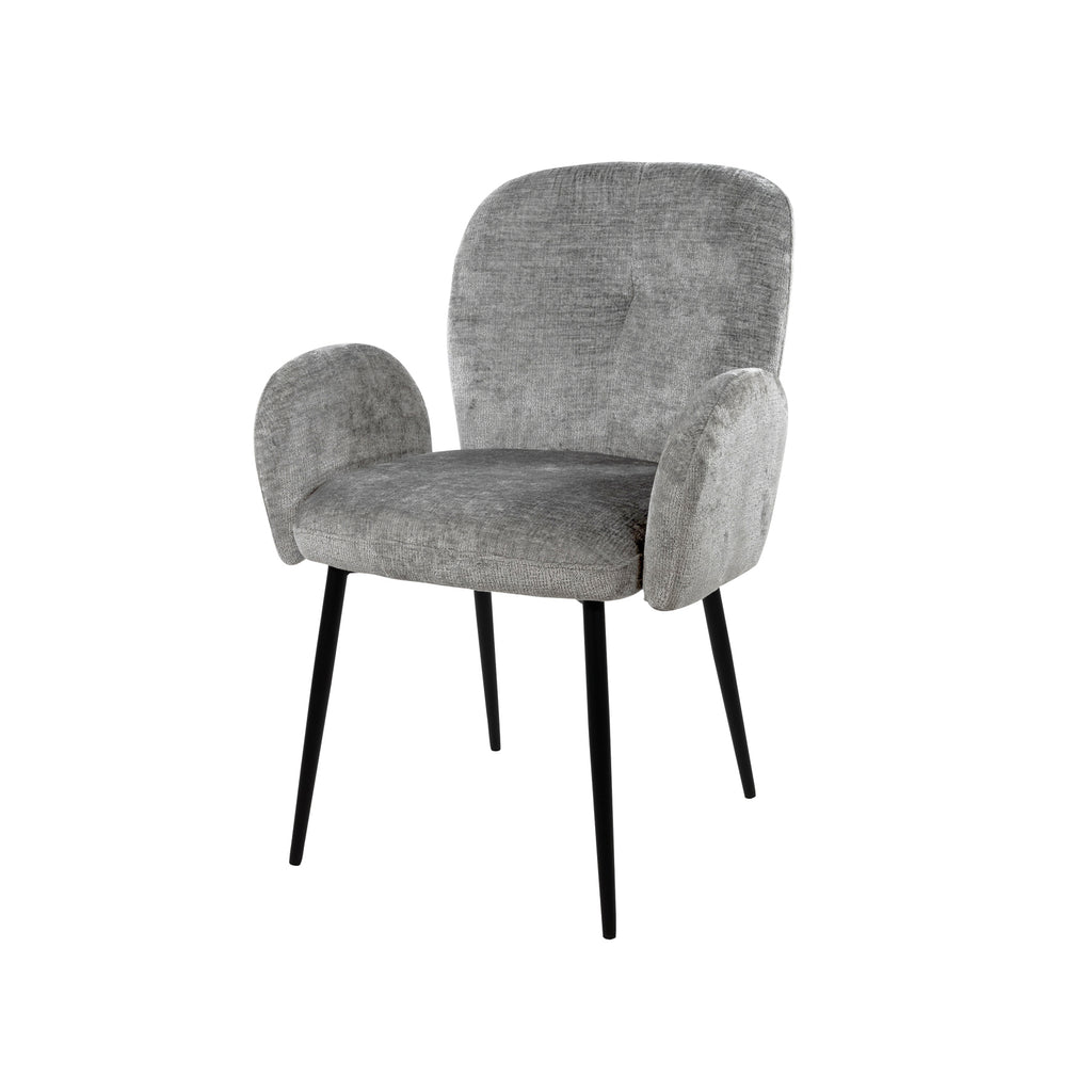 Chaise de salle à manger Bobby - avec accoudoirs - Perfect Harmony - Gris clair 85 (lot de 2)