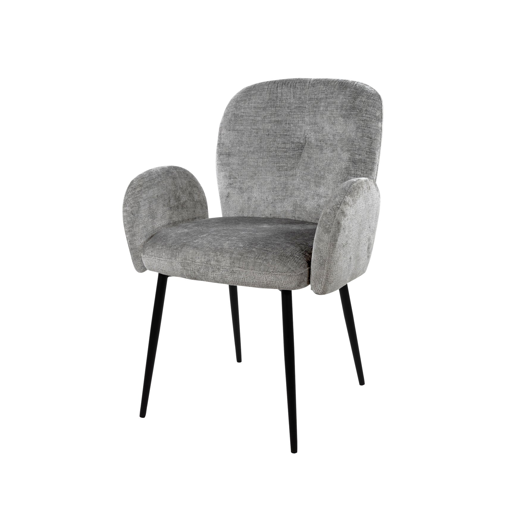 Chaise de salle à manger Bobby - avec accoudoirs - Perfect Harmony - Gris clair 85 (lot de 2)