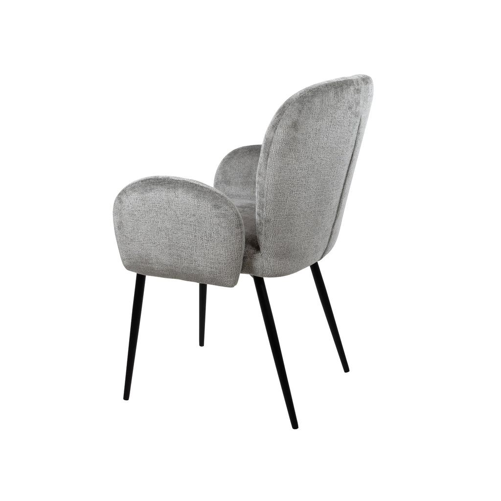 Chaise de salle à manger Bobby - avec accoudoirs - Perfect Harmony - Gris clair 85 (lot de 2)