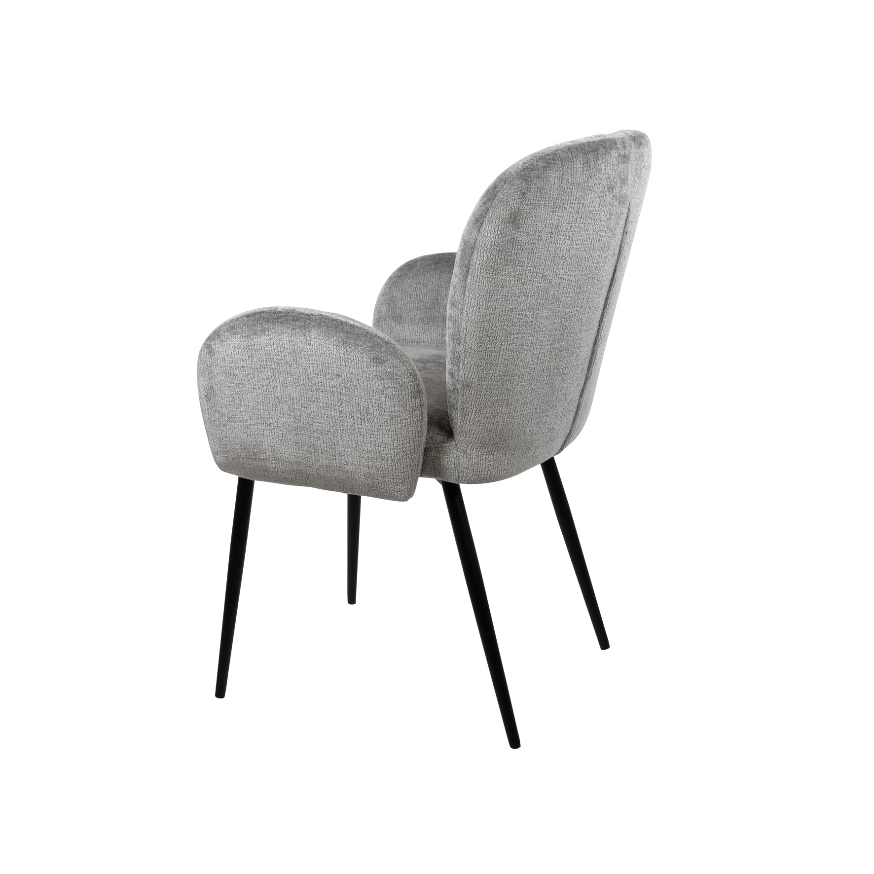 Chaise de salle à manger Bobby - avec accoudoirs - Perfect Harmony - Gris clair 85 (lot de 2)