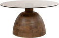 Table basse Smoke, mangue mat noyer, verre fumé