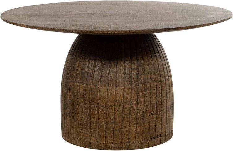 Table basse Karl Ø80, H45, manguier, finition mate noyer