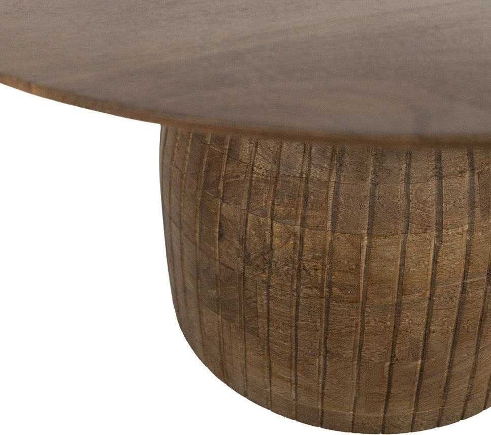 Table basse Karl Ø80, H45, manguier, finition mate noyer