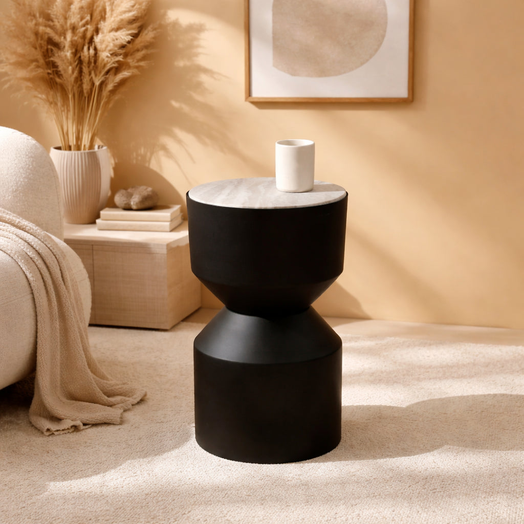 Table tambour avec plateau en marbre de Toronto