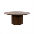 Table basse Ø90, mangue et noyer brun