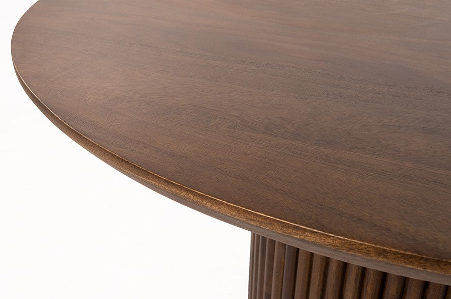 Table basse Ø90, mangue et noyer brun