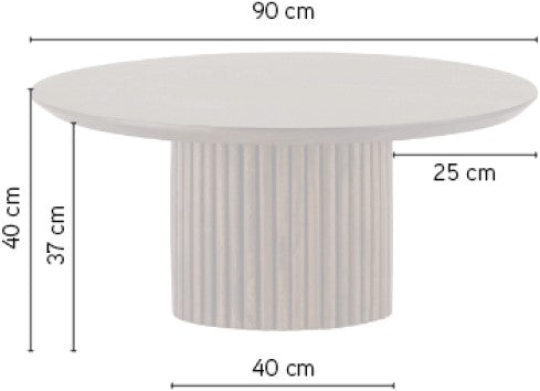 Table basse Ø90, mangue et noyer brun