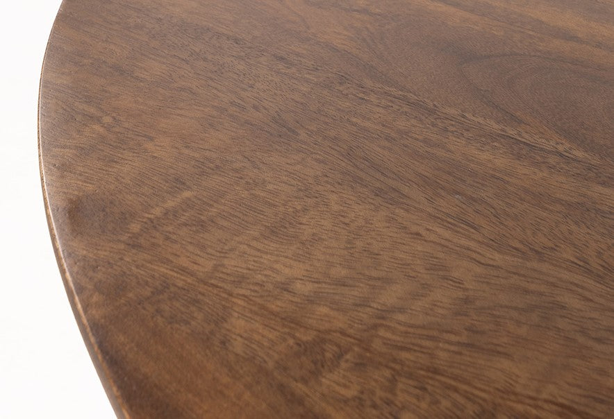 Table basse Ø90, mangue et noyer brun