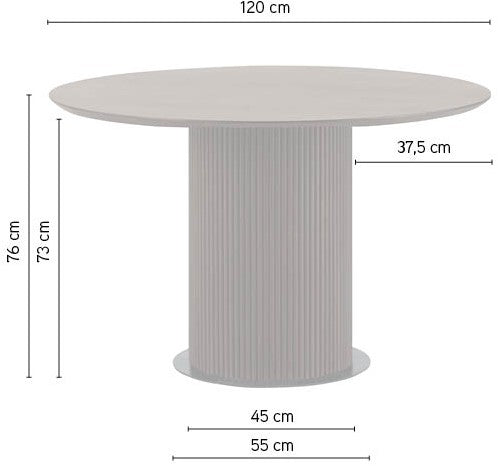 Table à manger Ø120, acacia noir