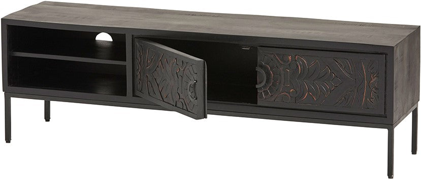 Meuble TV 160 avec 2 portes et 2 compartiments ouverts (VSL)