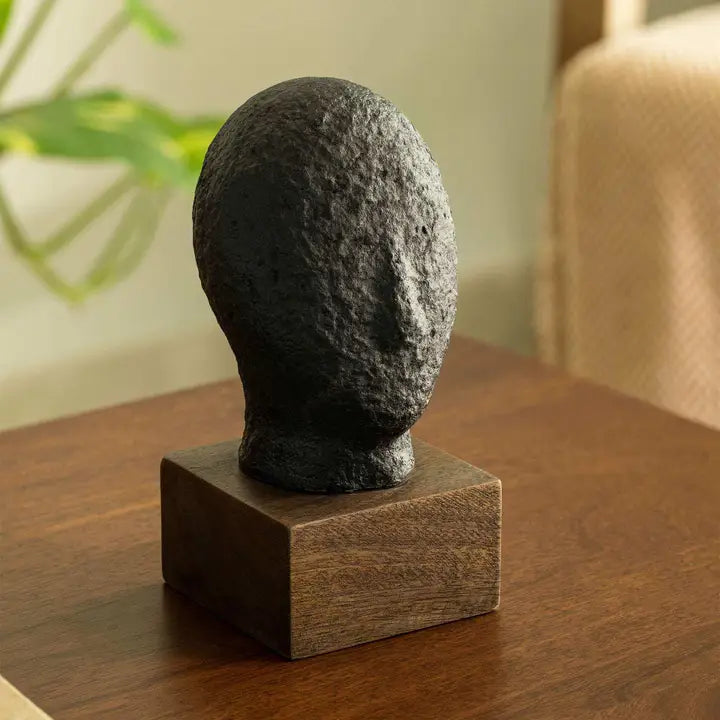 Sculpture artisanale Ecomix Visage serein