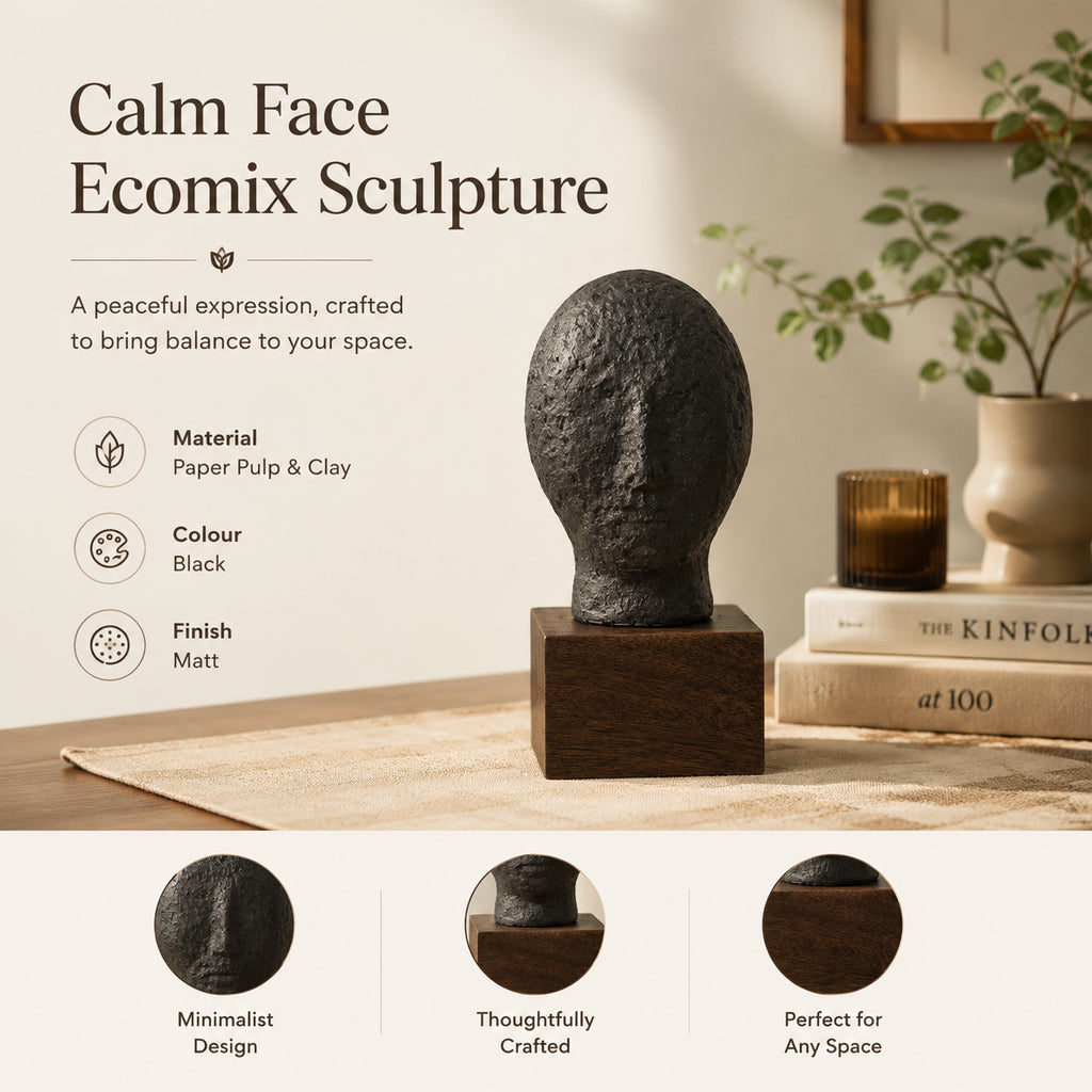 Sculpture artisanale Ecomix Visage serein