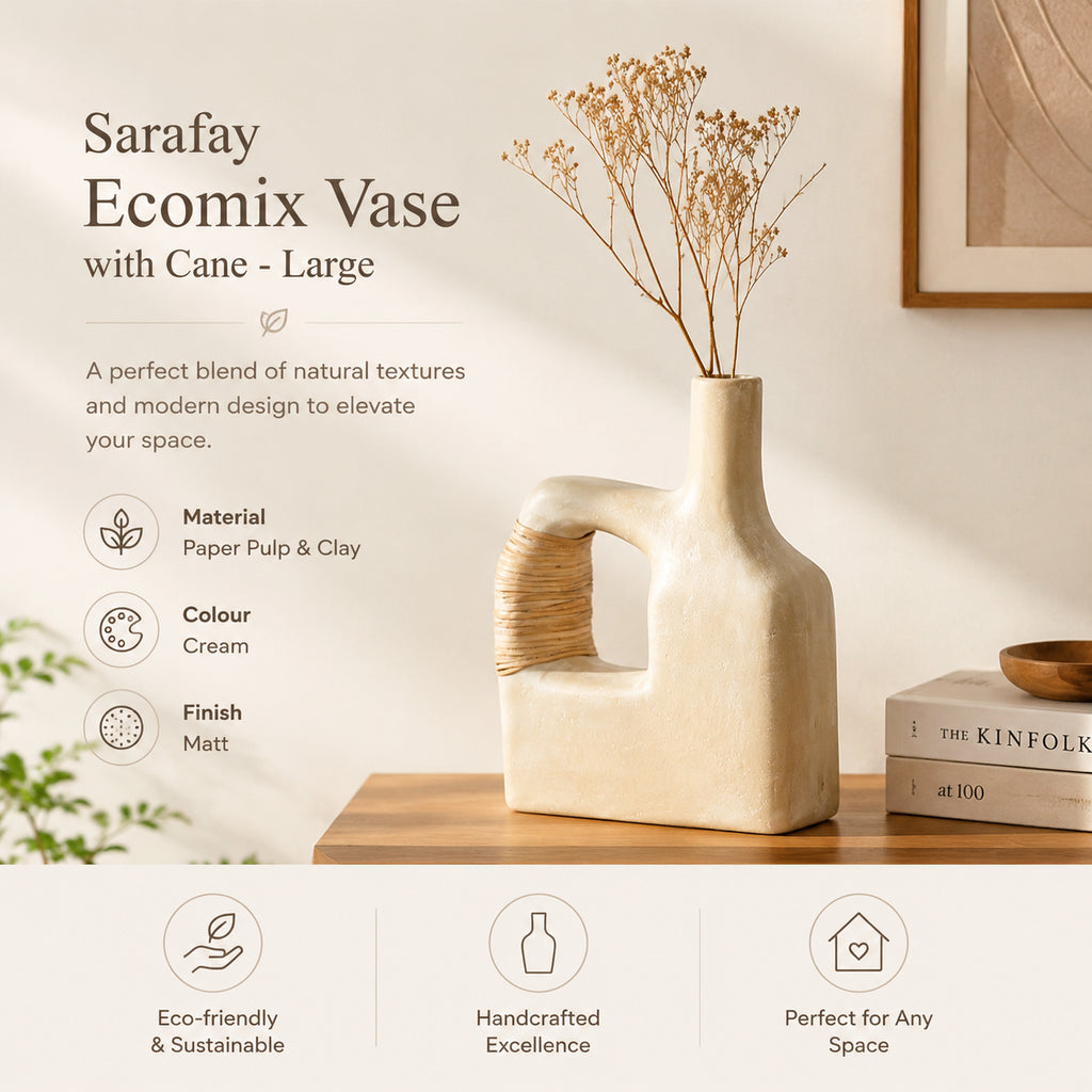 Grand vase Sarafay en Ecomix et rotin