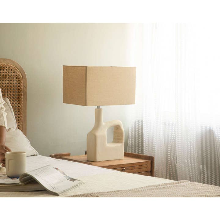 Sarafay Grande lampe de table artisanale Ecomix avec abat-jour
