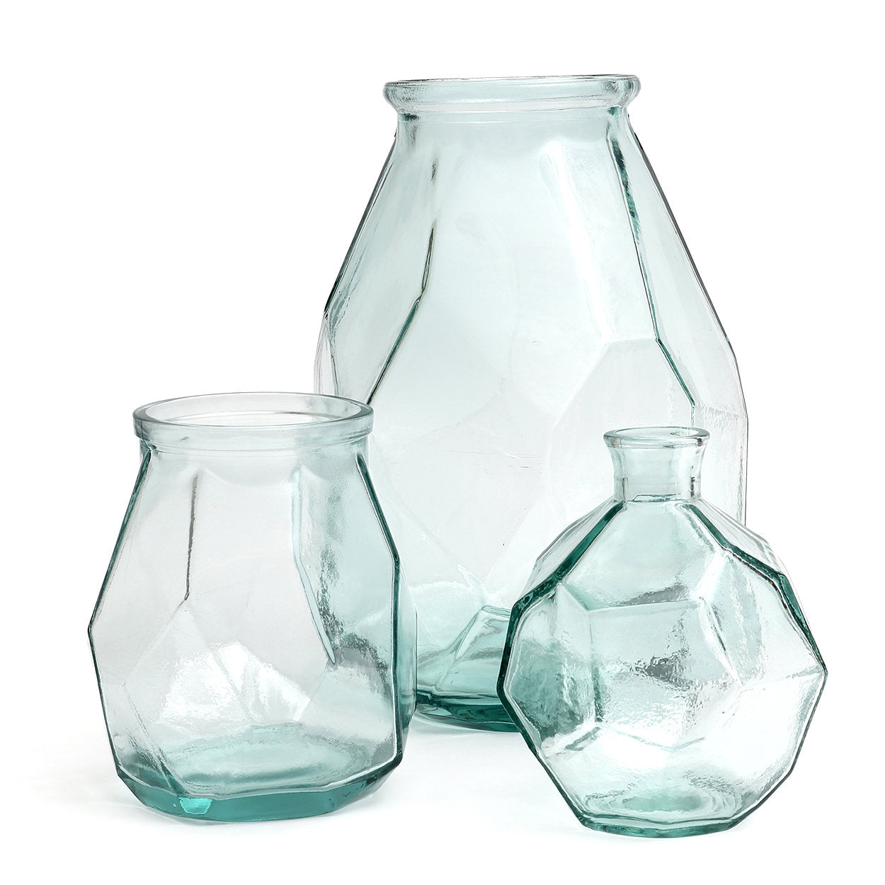 Le vase origami rond - bleu