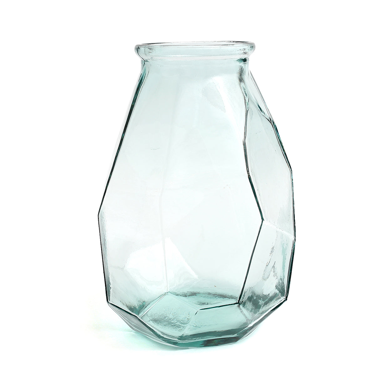 Le vase origami allongé - bleu