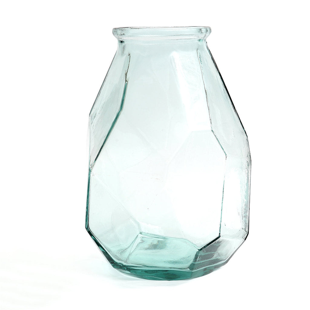 Le vase origami allongé - bleu