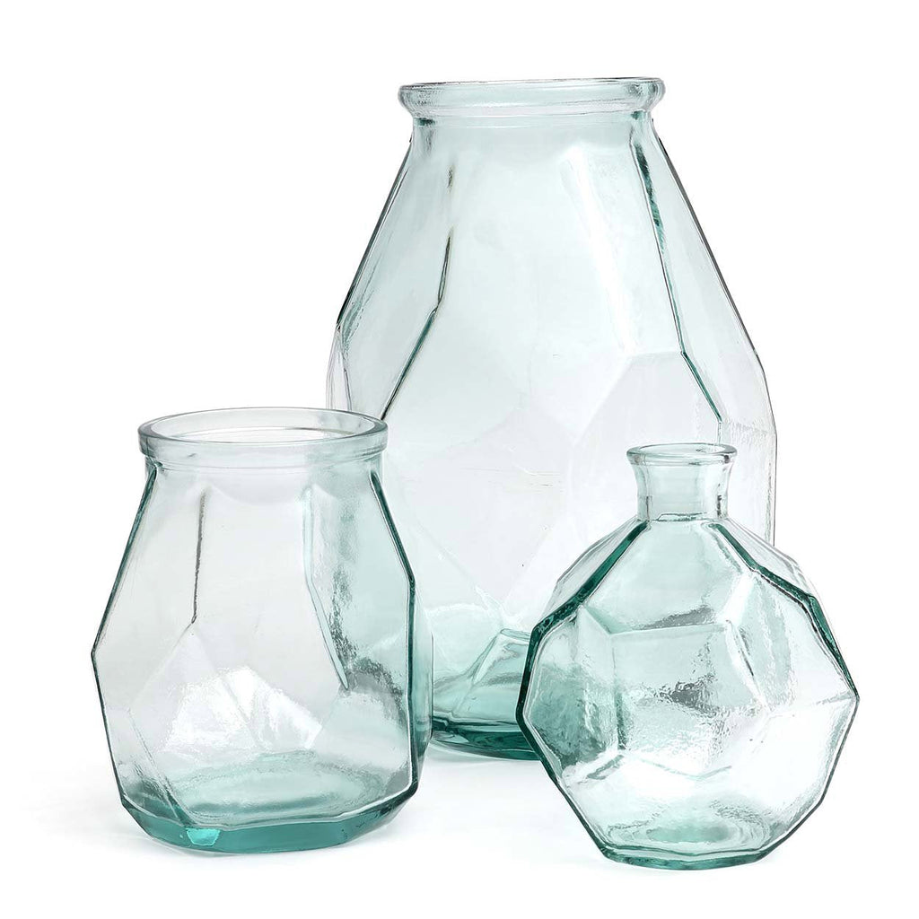 Le vase origami allongé - bleu