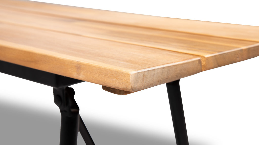 Vernon - banc pliant en acacia aspect clair