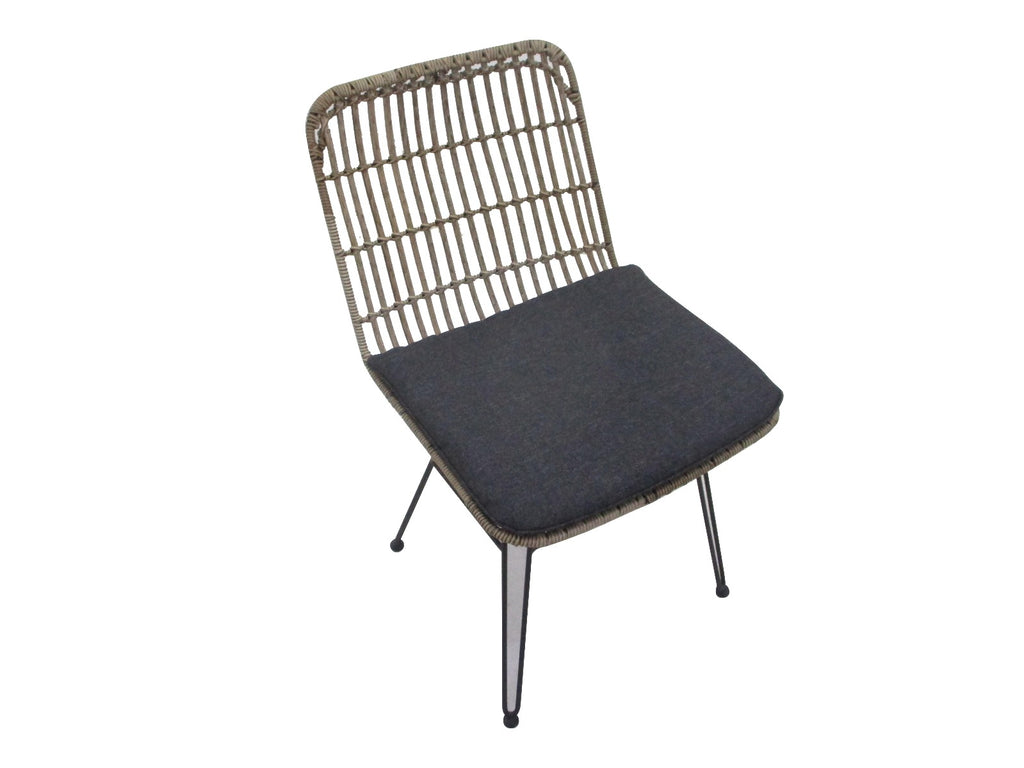 Chaise de salle à manger Flamingo sans accoudoirs - finition acier effet bambou (lot de 2)