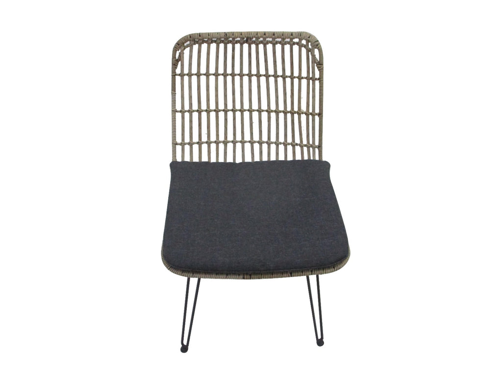 Chaise de salle à manger Flamingo sans accoudoirs - finition acier effet bambou (lot de 2)