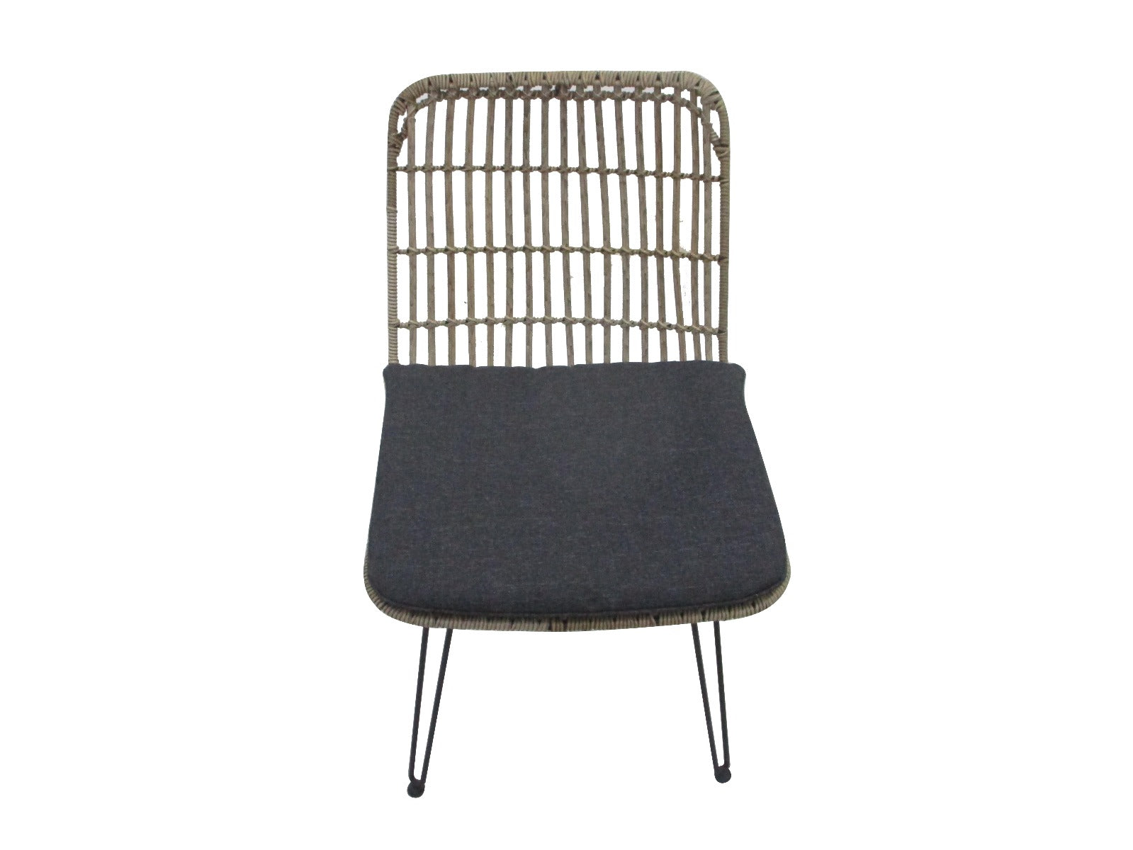Chaise de salle à manger Flamingo sans accoudoirs - finition acier effet bambou (lot de 2)
