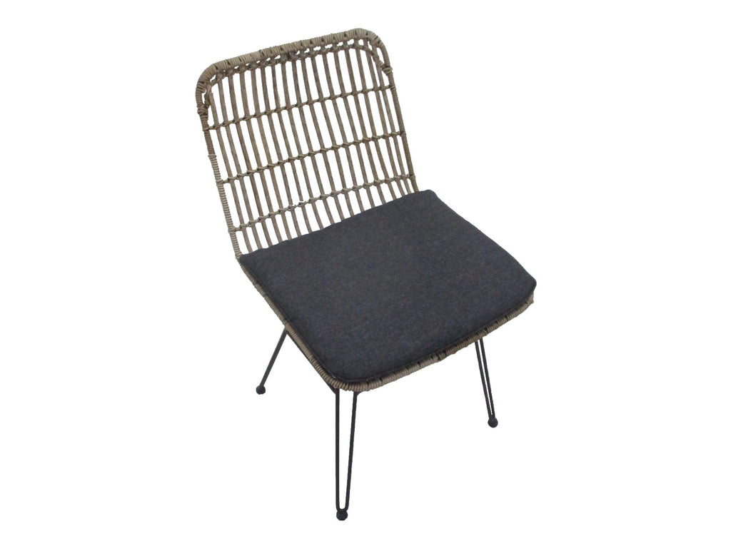 Chaise de salle à manger Flamingo sans accoudoirs - finition acier effet bambou (lot de 2)