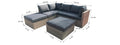 Ensemble lounge d'angle Almadia Modulo - 4 pièces - Gris Kobo naturel
