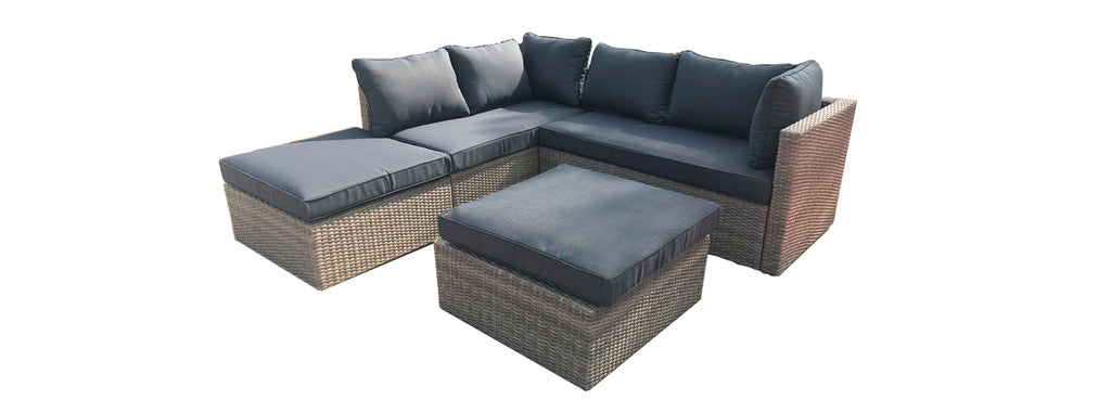 Ensemble lounge d'angle Almadia Modulo - 4 pièces - Gris Kobo naturel