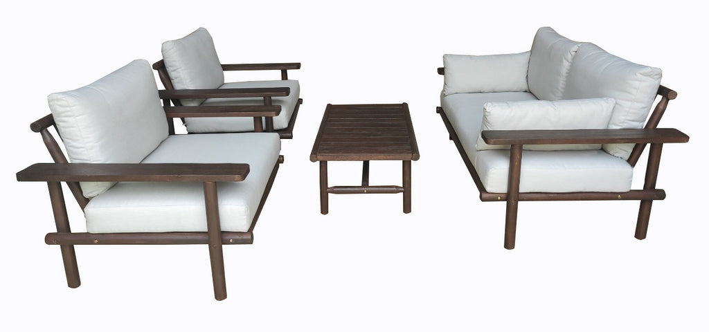 Ensemble lounge Laruna - acacia vintage, aspect teck foncé