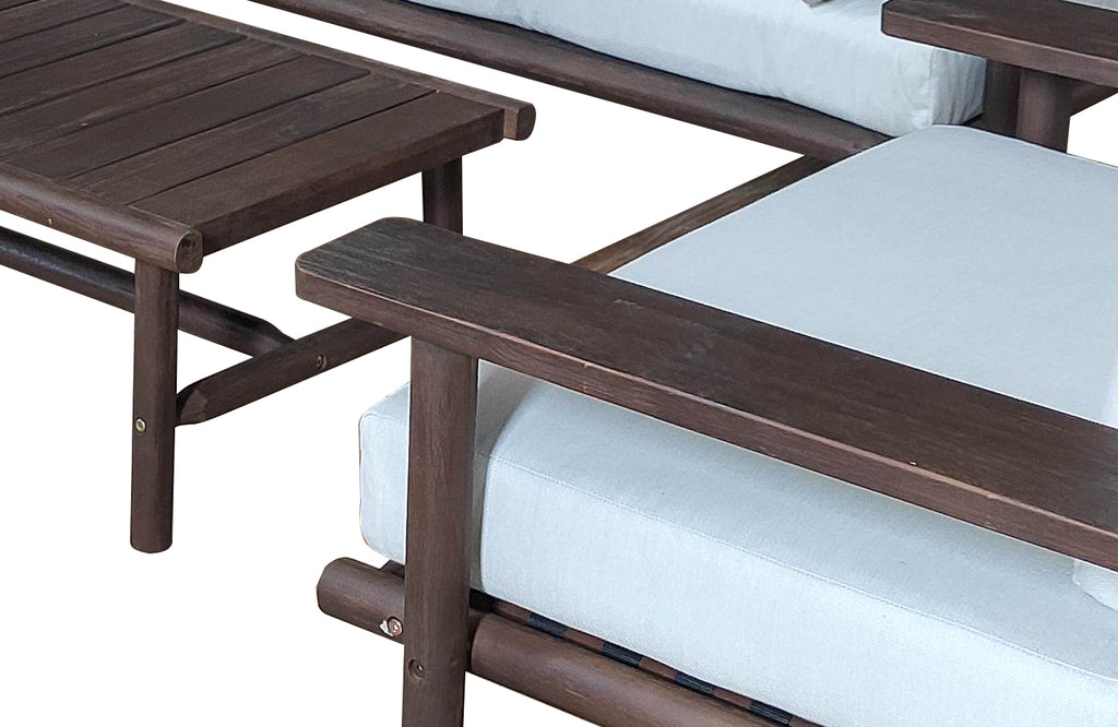 Ensemble lounge Laruna - acacia vintage, aspect teck foncé