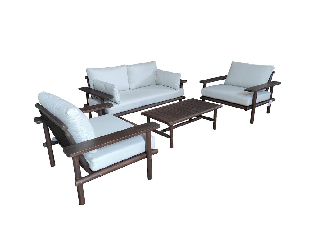 Ensemble lounge Laruna - acacia vintage, aspect teck foncé
