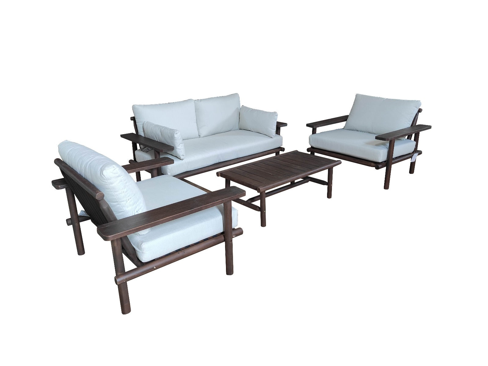 Ensemble lounge Laruna - acacia vintage, aspect teck foncé