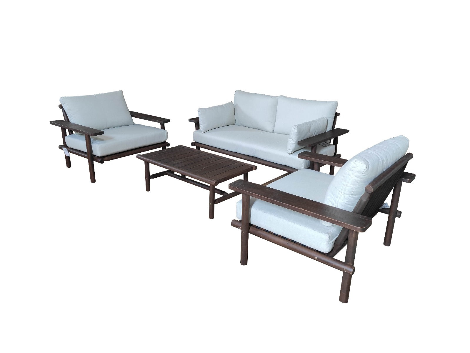 Ensemble lounge Laruna - acacia vintage, aspect teck foncé