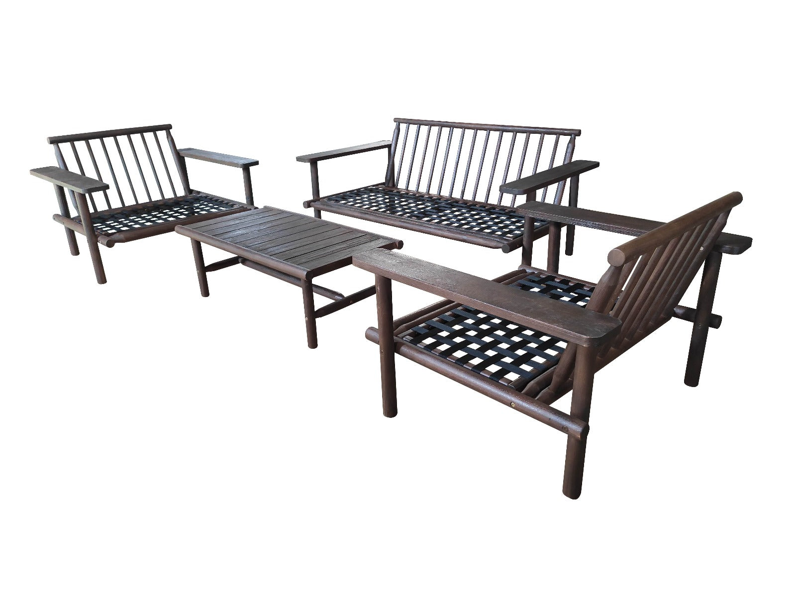 Ensemble lounge Laruna - acacia vintage, aspect teck foncé