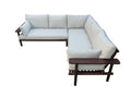 Ensemble d'angle Laruna - 2 pièces - Bois d'acacia aspect teck foncé vintage