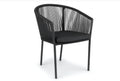 Reims Chaise de salle à manger empilable 12053 - Alu noir (lot de 2)