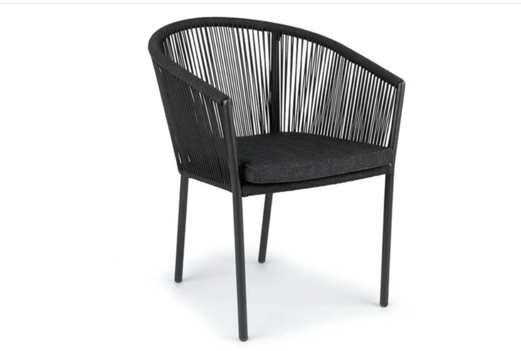 Reims Chaise de salle à manger empilable 12053 - Alu noir (lot de 2)