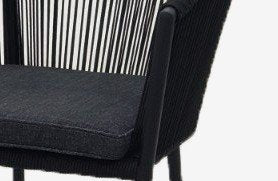 Reims Chaise de salle à manger empilable 12053 - Alu noir (lot de 2)